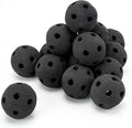Skyflame Hollow Ceramic Fireplace Balls, Set of 15 Round Fire Stones Set for Indoor and Outdoor Fire Pits or Fireplaces Accessory, 3 Inch, Black