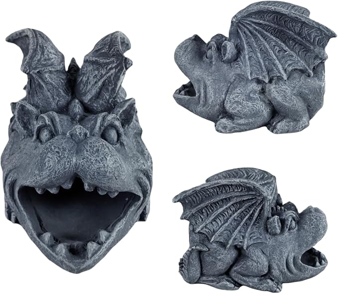 Gargoyle Statues Garden Decoration, Resin Statue Outdoor Decor, Animal Downspout Diverter, Decorative Gutter Extension, 3"4" Downspout Extender Diverter Splash Block