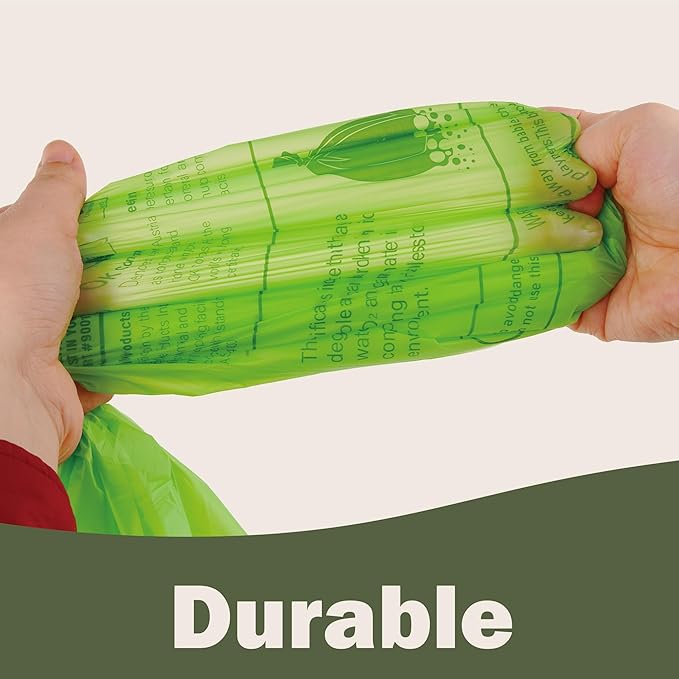 Compost Bags 4-5 Gallon with Handles Tie Extra Thick 0.78 Mils Wastebasket Liners Bags for Kitchen Bathroom Office US BPI ASTM D6400 and Europe OK Compost Home Certified