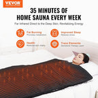 VEVOR Sauna Blanket for Detoxification, Portable Far Infrared Sauna for Home, PU Sauna Bag w/Therapy Stones & Carbon Fiber Heating, 1-6 Level Adjustable Temp 95-185℉, 1-60 Minutes Timer, 75 x 35in