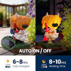 Garden Gnome Statue Highland Cow Gift,Yard Patio Balcony Outdoor Decor Solar Light Figurine, Christmas, Housewarming Gift,Idea Gift for Mom, Neighbor,Gnome Lover