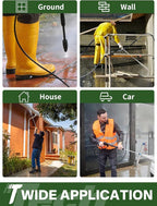 3/8" 4800PSI Pressure Washer Hose 200FT with Swivel Quick Connect for Cold/Hot Water Max 248°F, Kink Resistant Steel Wire Braided, Wear Resistant Power Washer Hose with M22 14mm Adapter