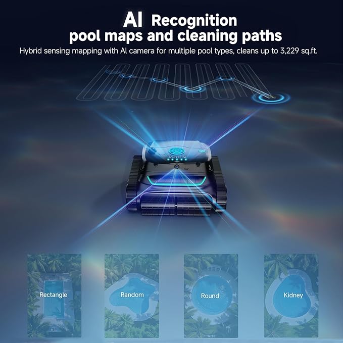 (2025 Upgrade) WYBOT S2 Solar Vision Robotic Pool Vacuum for Inground Ground Pools, AI Vision Pool Cleaner, Smart Auto Return/Parking & Charge, Enhanced Scheduled Cleaning, App Support