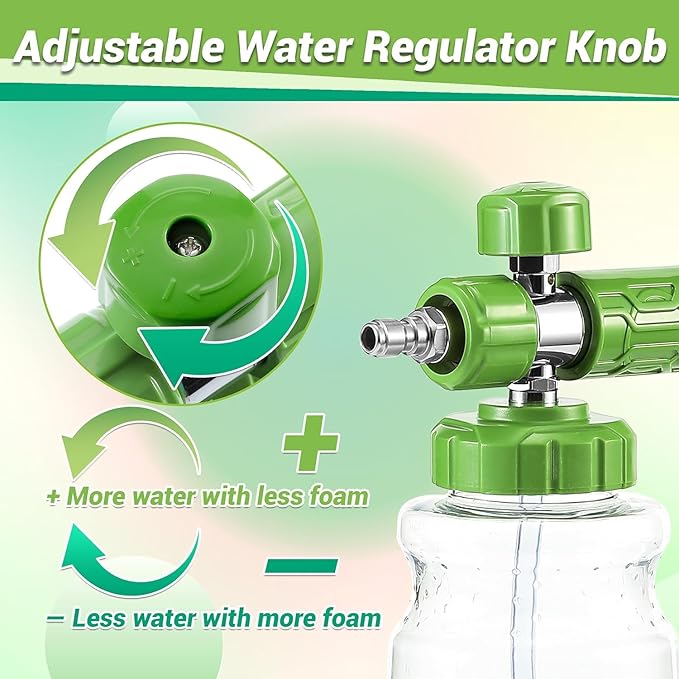 M MINGLE Foam Cannon for Pressure Washer with Dual-Connector Tool - Dual Lance Pressure Washer Wand for Adjustable Soap Cannon - M22 and 1/4" Quick Connect - 3600 PSI