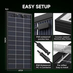 Bifacial 800 Watt Solar Panels 200 Watt Solar Panel 4 Pack 18BB Monocrystalline A+ Cell High-Efficiency Module PV Power Charger Homes Camping RV Battery Boat Caravan Other Off-Grid Applications
