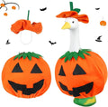 Halloween Pumpkin Porch Goose Outfits Fall Porch Goose Clothes – Fits 23” Porch Goose Statue, Outdoor Patio Yard & Lawn Decoration