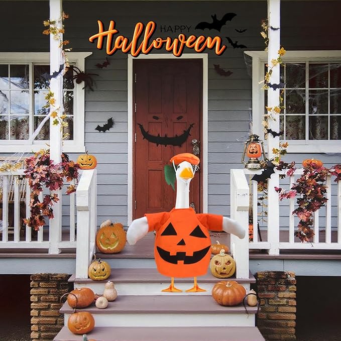 Halloween Goose Outfit Lawn Porch Goose Clothes for 23 Inches Lawn Porch Garden Goose Pumpkin Costume