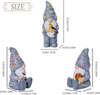 Artpaul 3 Pcs Gnomes Decorations Figurine Resin Statues,Cute Mushroom Bird Butterfly Gnomes for Home Table Shelf Gift Décor Accents (Grey)