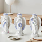 Lavender Praying Angel Statues, Handmade Resin Craft Home Decor, Indoor & Outdoor Winged Angel Figurines, Tabletop Ornaments, Ideal Blessing Gift for Mom, Dad & Friends