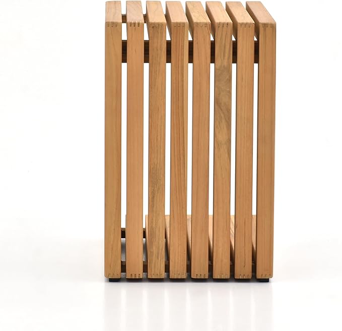 OTSUN Teak Wood Weather Resistant Outdoor Side Table, Adirondack HDPE Small Outdoor Table for Outside or Indoor