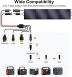 400W Portable Solar Panel for Power Station Generator,400 Watt Foldable Solar Panel Charger with MC4 Output,3-in-1 DC Connector,23.5% High Efficiency for Outdoor Camping RV Travel (400W)