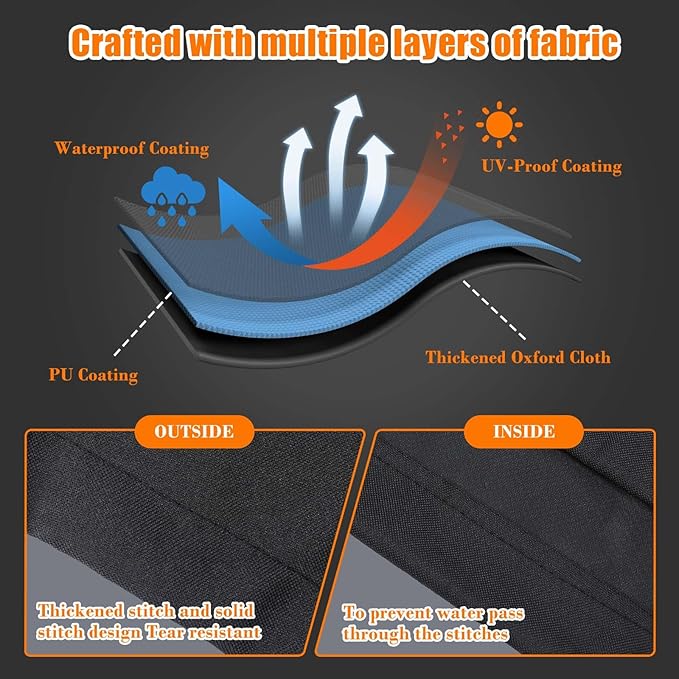 Grill Cover for recteq Flagship 1100, RT-1250, RT-700 & RT-680 | Heavy Duty Waterproof & Windproof | 600D Oxford Fabric with Reflective Strips 56x30x47 Inches