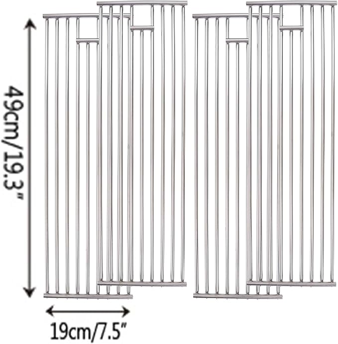 J&HYBBQ 1pcs Premium 7.8mm Stainless Steel Grill Grates – Compatible with Bull Angus, Brahma, Outlaw & More – Non-Stick, BullGrate19-7.8mm0Mbarlpc