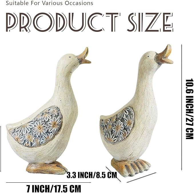 Artpual Duck Garden Outdoor Statues Garden Decor for Outside Garden Lawn Decor for Patio Yard Porch Balcony Home House Ornament, Garden Decor Gifts for Women and Men