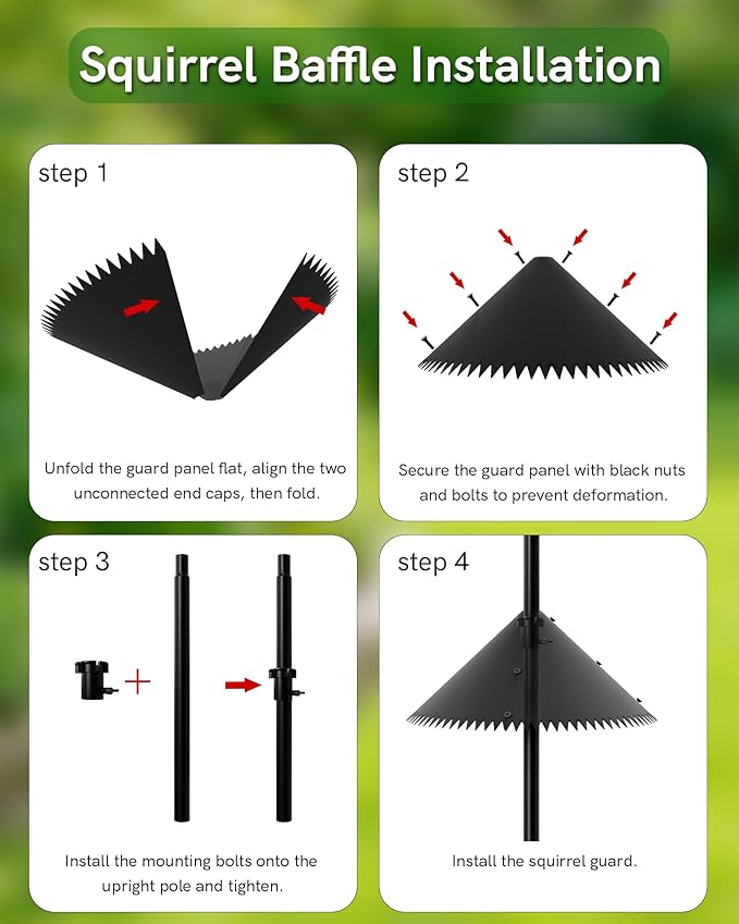 Bird Feeding Station, 94 Inch Wild Bird Feeders Pole with Wide Squirrel Baffle, 6-Hook, 4 Feeders, Water and Mesh Tray Humming Bird Feeders Stand for Outdoors Courtyards Gardens