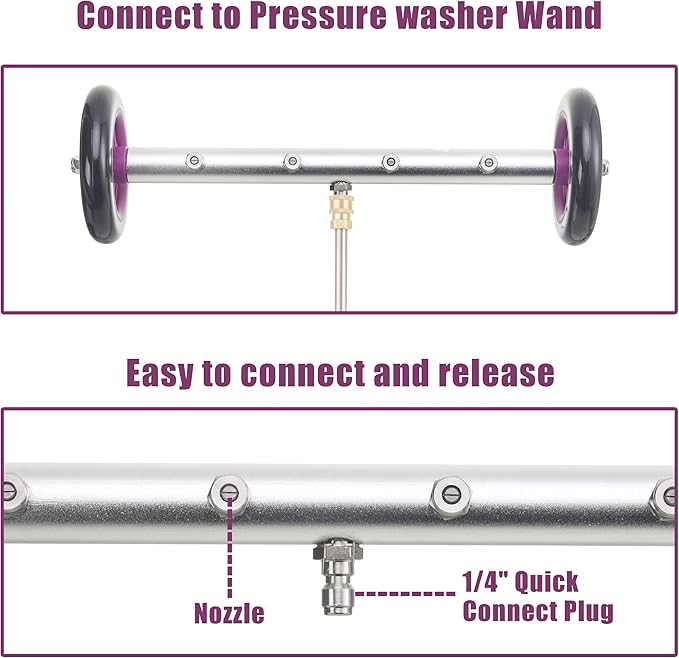 PWACCS Pressure Washer Undercarriage Cleaner – 16 Inch Power Washer Under Carriage Spray – High Pressure Washing Under Car Attachment with 3 Pcs Extension Wand – 4000 PSI
