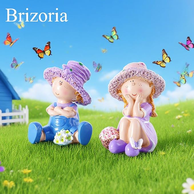 Lavender Garden Decorative Figurines,Resin Garden Statues for Outdoor Patio Lawn,Indoor Home Decoration, Ideal Gift for Parents and Friends,Outdoor Decor Housewarming Present