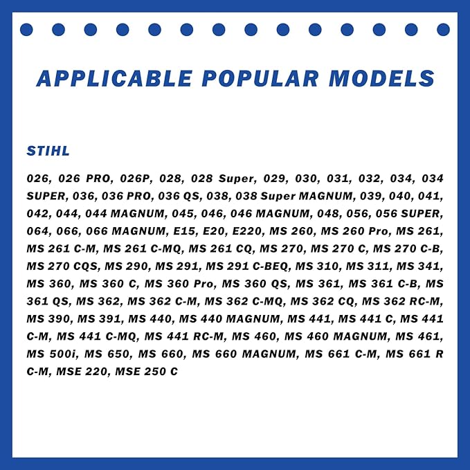 20 Inch Chainsaw Bar 72 Drive Links 3/8" Pitch .050" Gauge - 20 Chainsaw Guide Bar, Chainsaw Accessories Fits for Stihl