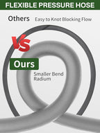 3/8" 4800PSI Pressure Washer Hose 75FT with Swivel Quick Connect for Cold/Hot Water Max 248°F, Kink Resistant Steel Wire Braided, Wear Resistant Power Washer Hose with M22 14mm Adapter