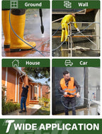 3/8" 4800PSI Pressure Washer Hose 75FT with Swivel Quick Connect for Cold/Hot Water Max 248°F, Kink Resistant Steel Wire Braided, Wear Resistant Power Washer Hose with M22 14mm Adapter