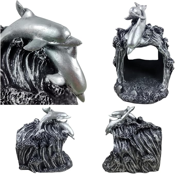 coolboy Dolphin Statue Gutter Downspout Extension Decorative,Animal Garden Statue Outdoor Decor,3"×4" Rain Gutter Downspout Splash Block,Rain Downspout Diverter