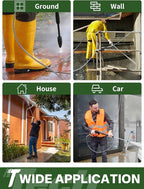 3/8" 4800PSI Pressure Washer Hose 75FT with Swivel Quick Connect for Cold/Hot Water Max 248°F, Kink Resistant Steel Wire Braided, Wear Resistant Power Washer Hose with M22 14mm Adapter