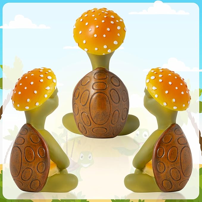 Meditation Turtle Resin Statue - Yoga Meditation Turtle Statue for Desk Living Room Resin Figurine for Home Patio Office Decoration Cute Plant Statues for Tabletop Garden Backyard Decor