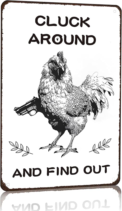 Funny Chicken Gifts Chicken Tin Sign for Home Farm Chicken Coop Farmhouse Kicthen Garden Decor 8 X 12 Inch (3220)