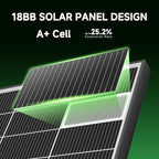 1000 Watt Solar Panels Bifacial 200 Watt Solar Panel 5 Pack 18BB Monocrystalline A+ Cell High-Efficiency Module PV Power Charger Homes Camping RV Battery Boat Caravan Other Off-Grid Applications