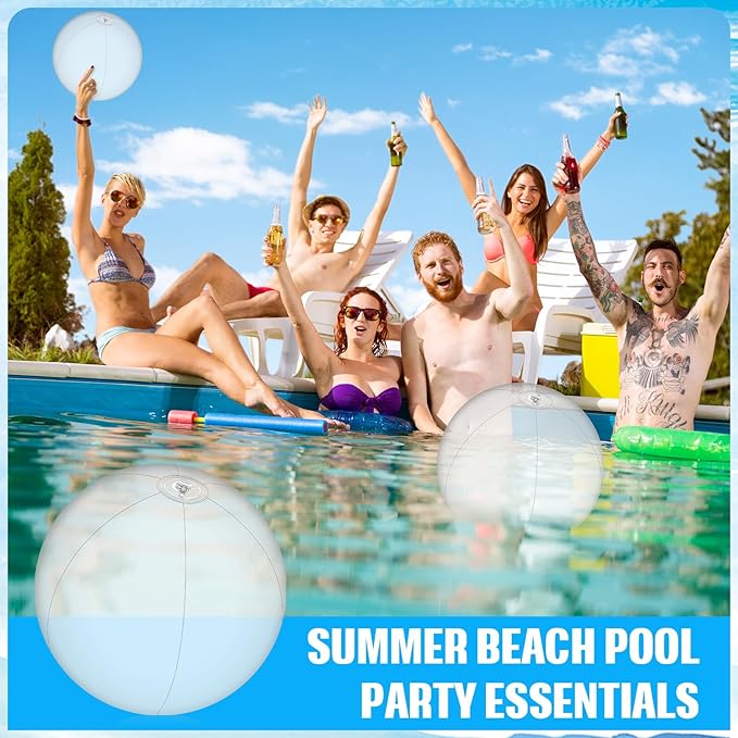 2 Pcs Inflatable Beach Ball 8 inch Swimming Pool Balls Summer