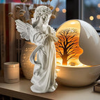 INLOMEM Praying Angel Figurine - 7.5 Inches Resin Sculpted Hand-Painted Figurine for Home Decor or Garden, First Communion Gifts for Girls, Religious Gifts for Women