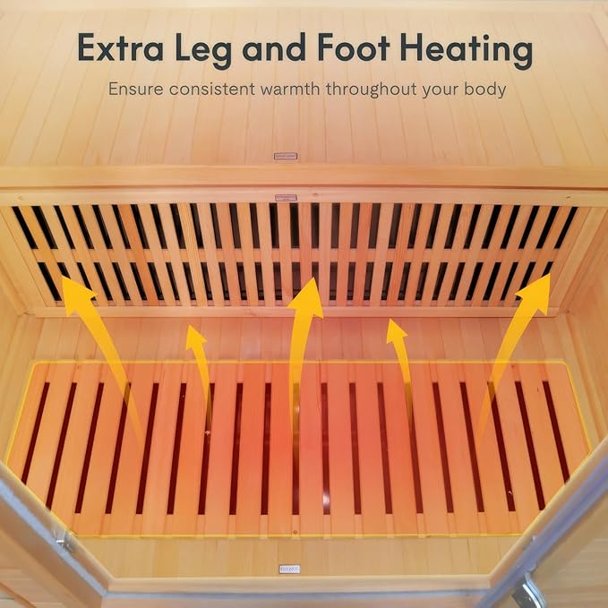 FLEXISPOT Far Infrared Sauna Room for Three Person, Canadian Hemlock Wood