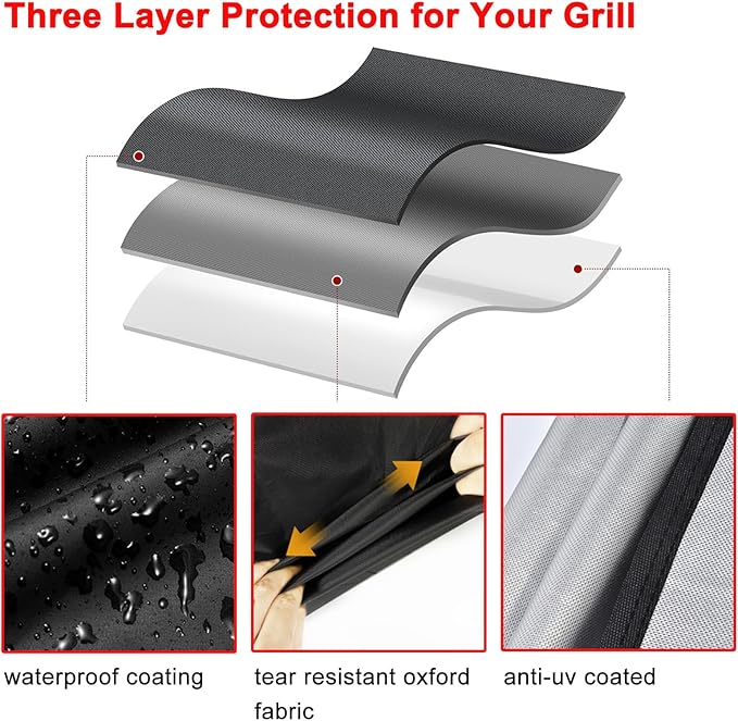 BBQ Grill Cover, 75-Inch Heavy Duty Waterproof UV Resistant Tear Resistant BBQ Gas Grill Cover for Nexgrill Brinkmann Weber Char-Broil and More
