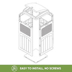 Patiowell 36 Gallon Outdoor Trash Can, Resin Outdoor Garbage Can with Lid for Patio, Backyard, Deck, Dark Brown (2 Pack)