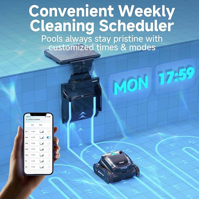 (2025 Upgrade) WYBOT S2 Solar Robotic Pool Cleaner, Dual Charging Modes, Auto-Return Charging, Enhanced Scheduled & Area Cleaning, 3D Adsorption System, App Support, In-Ground Pools up to 3,229 Sq.Ft