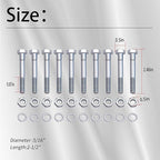 (10Pcs) 70060-01337 Shear Bolts 5/16" x 2-1/2" Compatible with Snowblower B2781