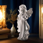 INLOMEM Praying Angel Figurine - 7.5 Inches Resin Sculpted Hand-Painted Figurine for Home Decor or Garden, First Communion Gifts for Girls, Religious Gifts for Women