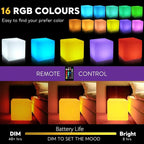 Mr.Go 20-inch LED Lighted Cube Table, Large LED Cube Chair Light, 16 RGB Colors Glowing Cube Seat w/Remote - Rechargeable - Waterproof - Home Outdoor Patio Pool Bar Stage Party Lighting Decoration
