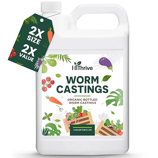 1 Gallon Worm Castings for Plants - Makes 256 Gallons of Earthworm Castings Compost Tea, Liquid Worm Casting – Nutrient-Rich Organic Compost Worms for Healthier Soil & Vibrant Plant Growth