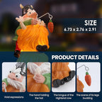 Garden Gnome Statue Highland Cow Gift,Yard Patio Balcony Outdoor Decor Solar Light Figurine, Christmas, Housewarming Gift,Idea Gift for Mom, Neighbor,Gnome Lover