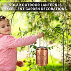2 Pack Solar Lanterns Outdoor Waterproof Garden Decor Gifts for Women Mon Grandma Metal Hanging Solar Lights Decoration for Outside LED Lanterns for Yard Patio Lawn(Mushroom)