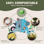 Compostable Trash Bags, 2.6 Gallon, 100 Count, 100% Compost Waste Bags for Kitchen Bathroom Office, Small Countertop Bin Compost Bags, US BPI and Europe OK Compost Home Certified