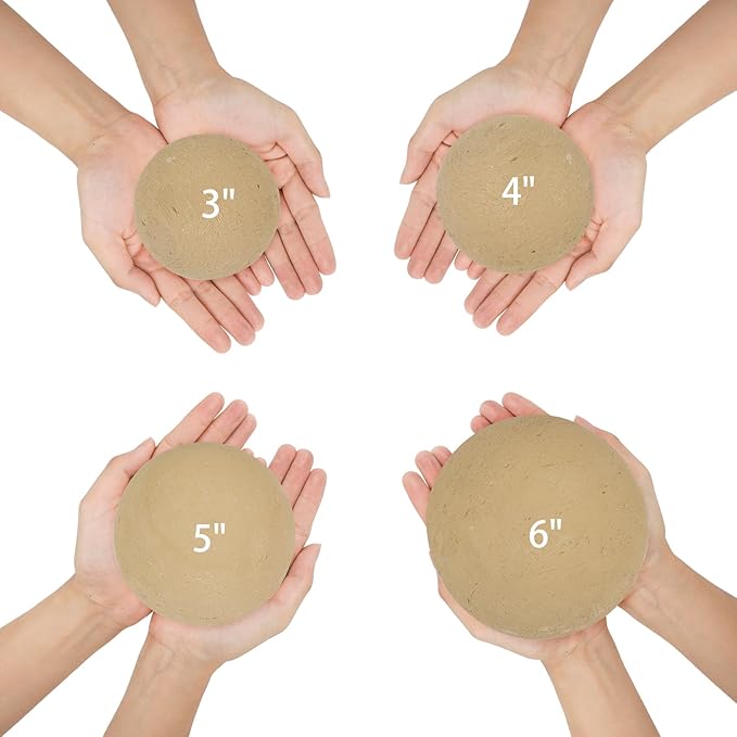 Skyflame 6" Ceramic Fireplace Balls, Beige Round Fire Stones Reusable Fire Pit Balls for Indoor and Outdoor Fire Pits or Fireplaces Accessory - Set of 4