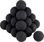 Skyflame 2-Inch Ceramic Fireplace Balls, 25PCS Round Fire Pit Balls for Indoor and Outdoor Fire Bowl Fireplace DIY Accessory, Black