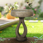 21.8" H Elegant Modern Bird Bath for Outsides Use - Sturdy Weather-Resistant Birdbath for Gardens and Patios