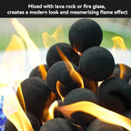 Skyflame 2-Inch Ceramic Fireplace Balls, 25PCS Round Fire Pit Balls for Indoor and Outdoor Fire Bowl Fireplace DIY Accessory, Black
