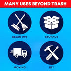 Veska 55-60 Gallon Trash Bags, Large Clear Garbage Bags,150 Bags Bulk Can Liners Perfect for Office, Waste, and Storage Use, Recycling, Yard Waste, and Leaf Collection, Rollaway Bin Liners