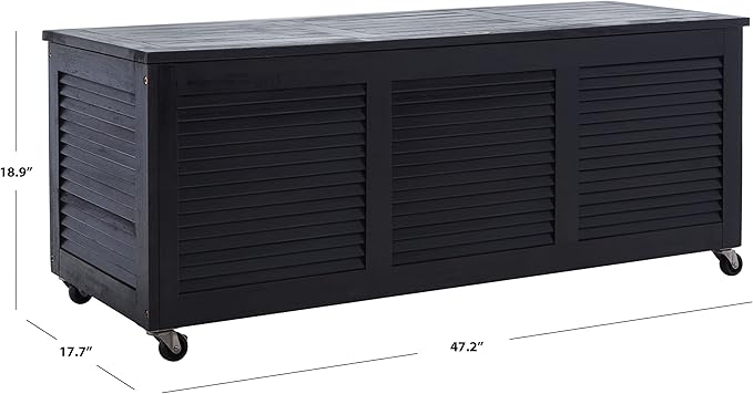 SAFAVIEH Outdoor Collection Elina Black 47-inch Long Cushion Box