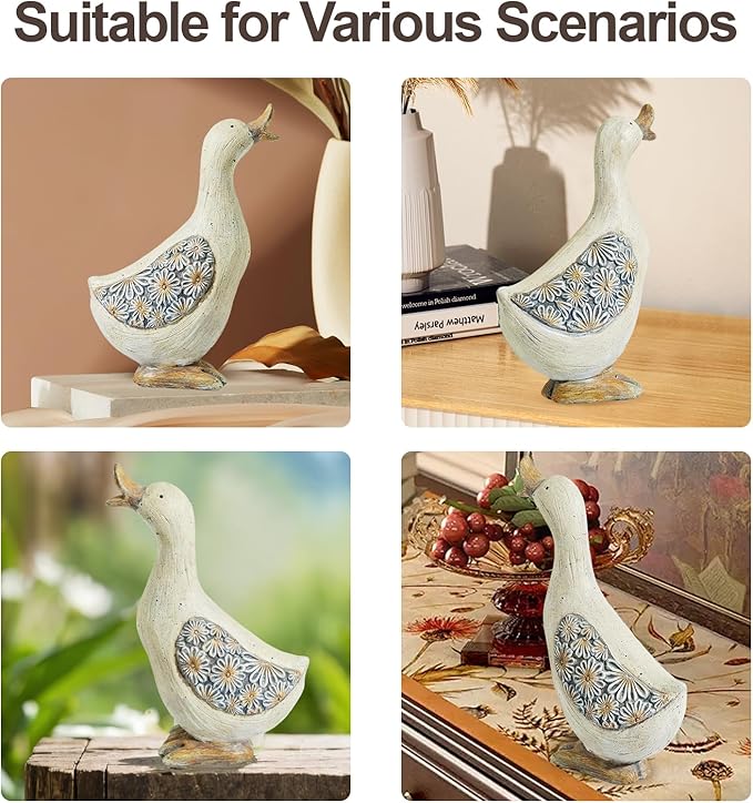Artpual Duck Garden Outdoor Statues Garden Decor for Outside Garden Lawn Decor for Patio Yard Porch Balcony Home House Ornament, Garden Decor Gifts for Women and Men