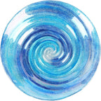 MUMTOP Outdoor Glass Birdbath with Metal Stand for Lawn Yard Garden Decor,18” Dia/21.65 Height